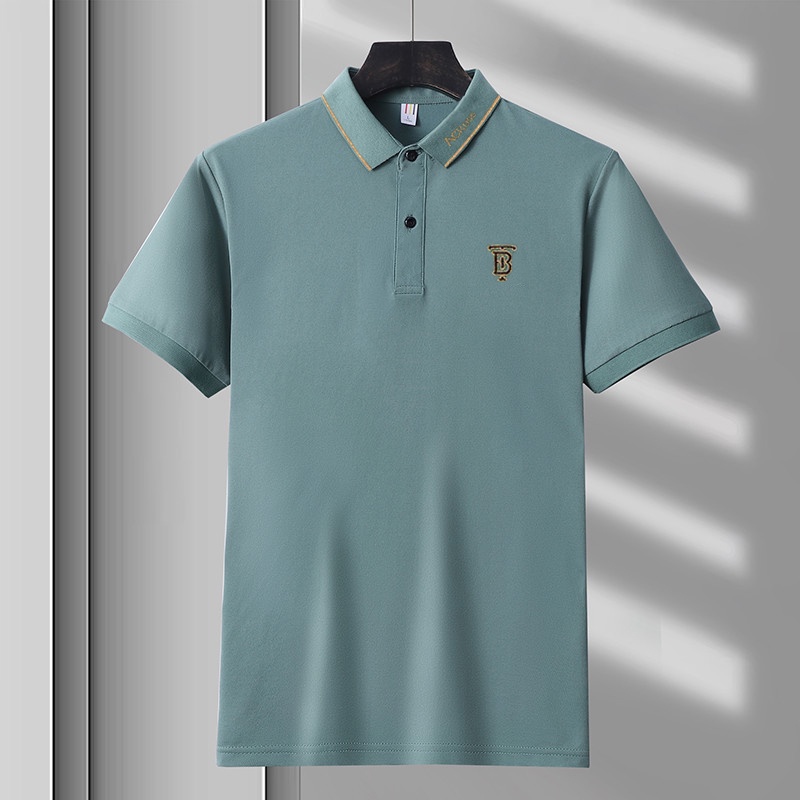 [Ready Stock] POLO Mùa hè T-shirt. Người đàn ông POLO áo cộc tay kinh doanh lớn thước M -5XL thêu thùa nhàn hạ POLO áo khoác thể