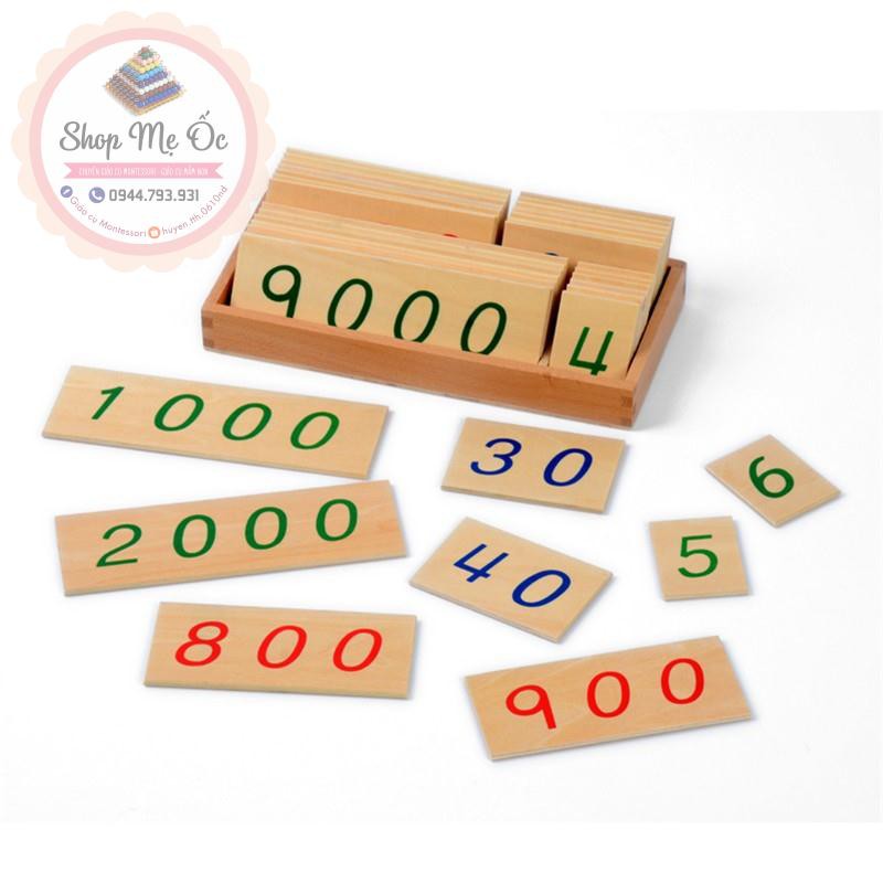 Giáo Cụ Montessori bản quốc tế - Bộ Thẻ Số từ 1 Đến 9000 (bộ to)