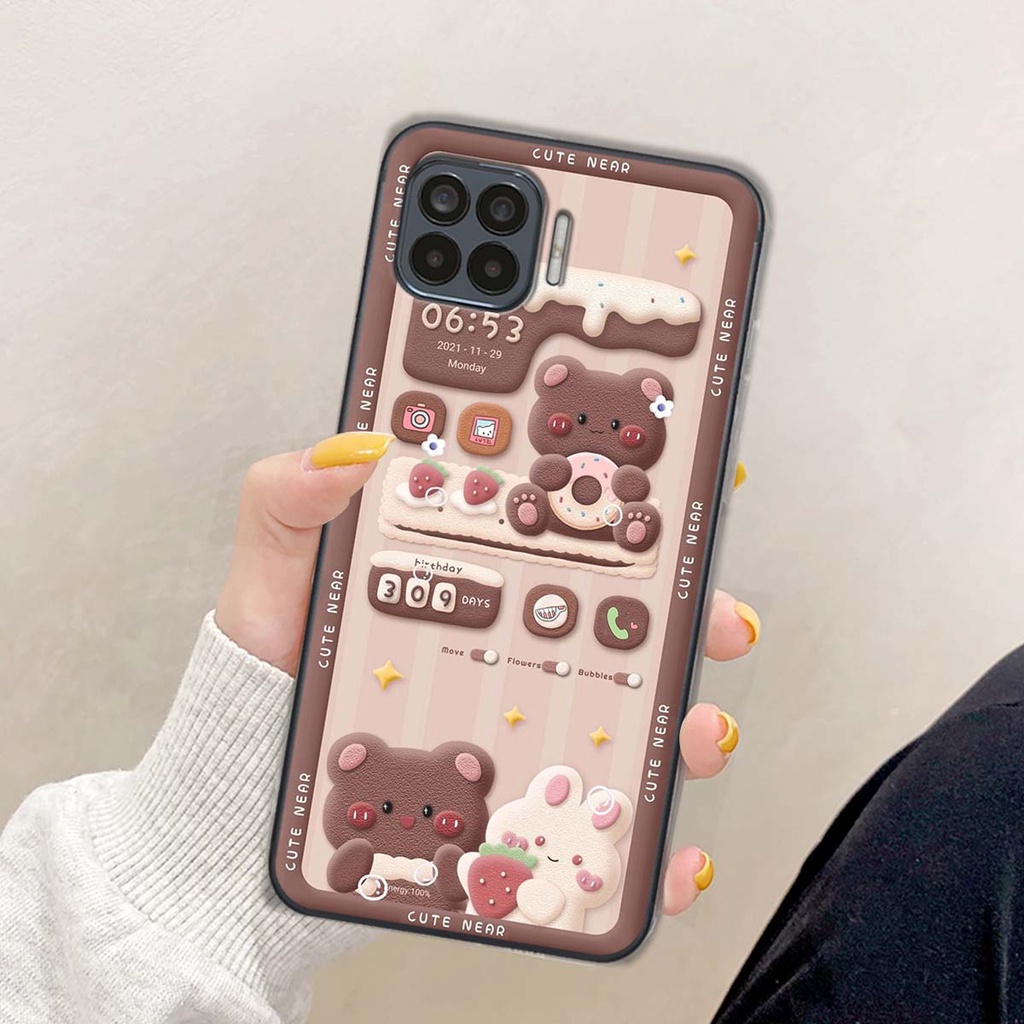 Ốp lưng Oppo A73 / A93 in hình gấu cute,bò sữa 3D cute dễ thương bảo vệ điện thoại.