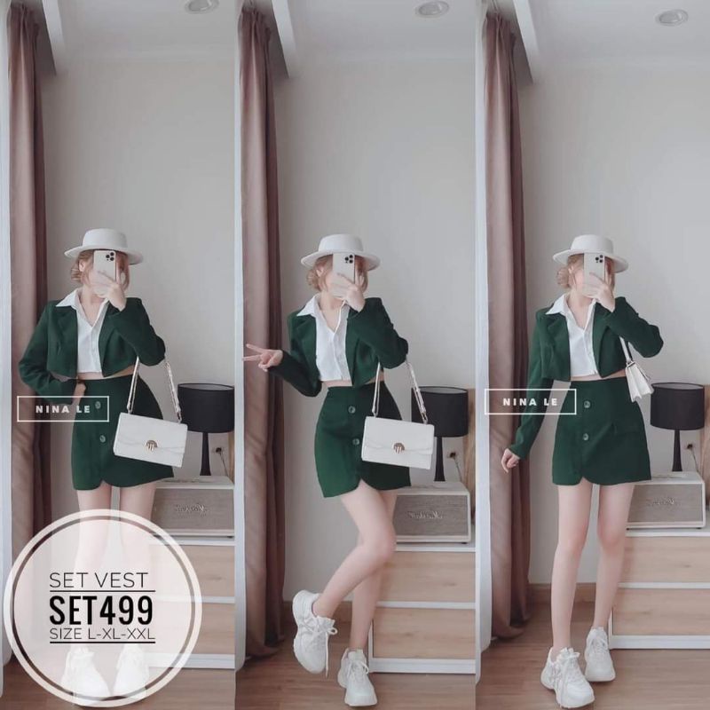 SET VEST 3 MÓN XANH SANG CHẢNH BIGSIZE