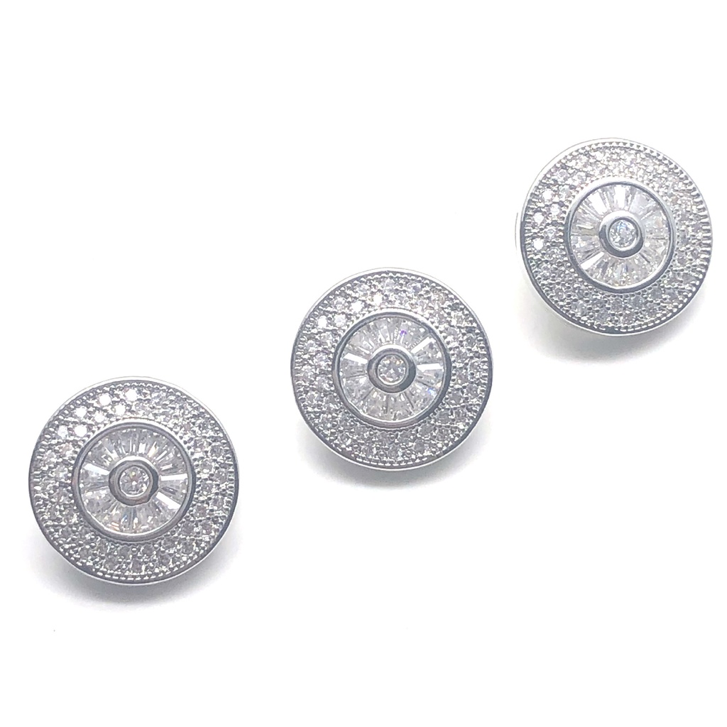 2163988     Nút Áo Bằng Đồng Đính Đá zircon Siêu Lấp Lánh diy