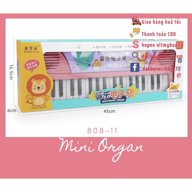 Đồ chơi đàn organ mini cho bé 808-11 Nhựa đẹp