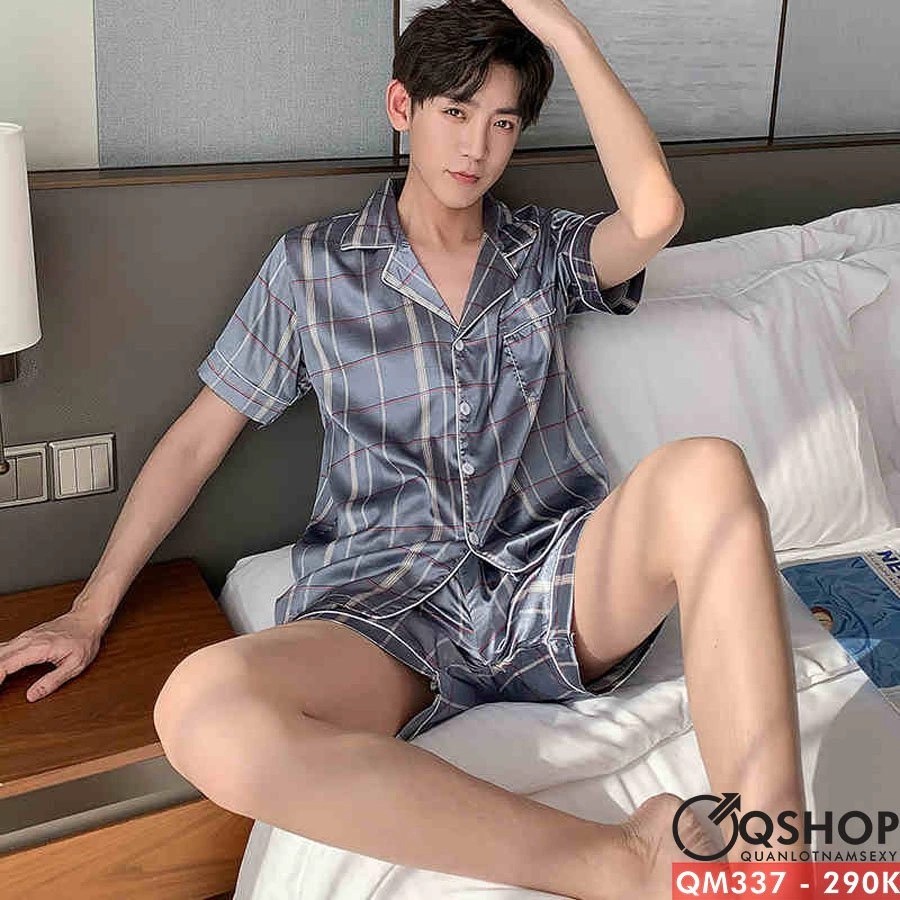 BỘ ĐỒ PIJMA NAM MẶC NHÀ LOẠI NGẮN QSHOP QM338