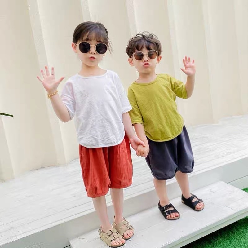 Bộ quần áo trẻ em bộ đũi cho bé (8-19kg) Củ khoai tây shop chất vải đũi thoáng mát mặc mùa hè cho bé siêu đáng yêu