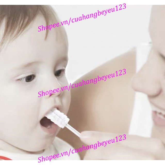 6 Que / Hộp 30 Que gạc rơ lưỡi, tưa lưỡi vệ sinh răng miệng cho Bé Kichilachi Kichi