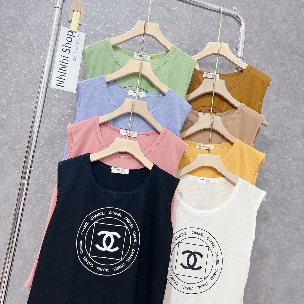Áo thun giấy sát nách dáng vừa mặc mát, Áo kiểu thun mỏng in chữ AT043 - NhiNhi Shop