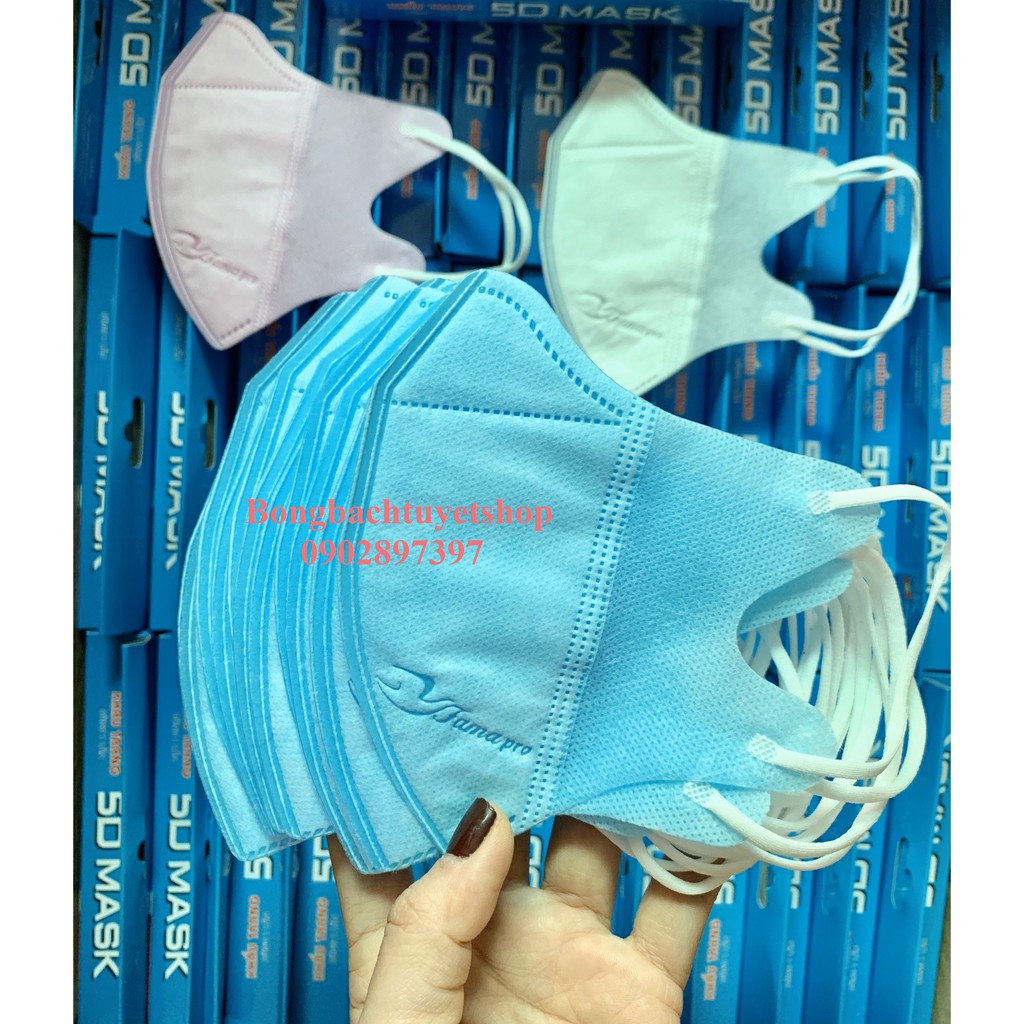 Khẩu trang 5D Famapro Nam Anh 10 cái/ hộp 3 lớp kháng khuẩn - Khẩu trang 3D mask Nam Anh