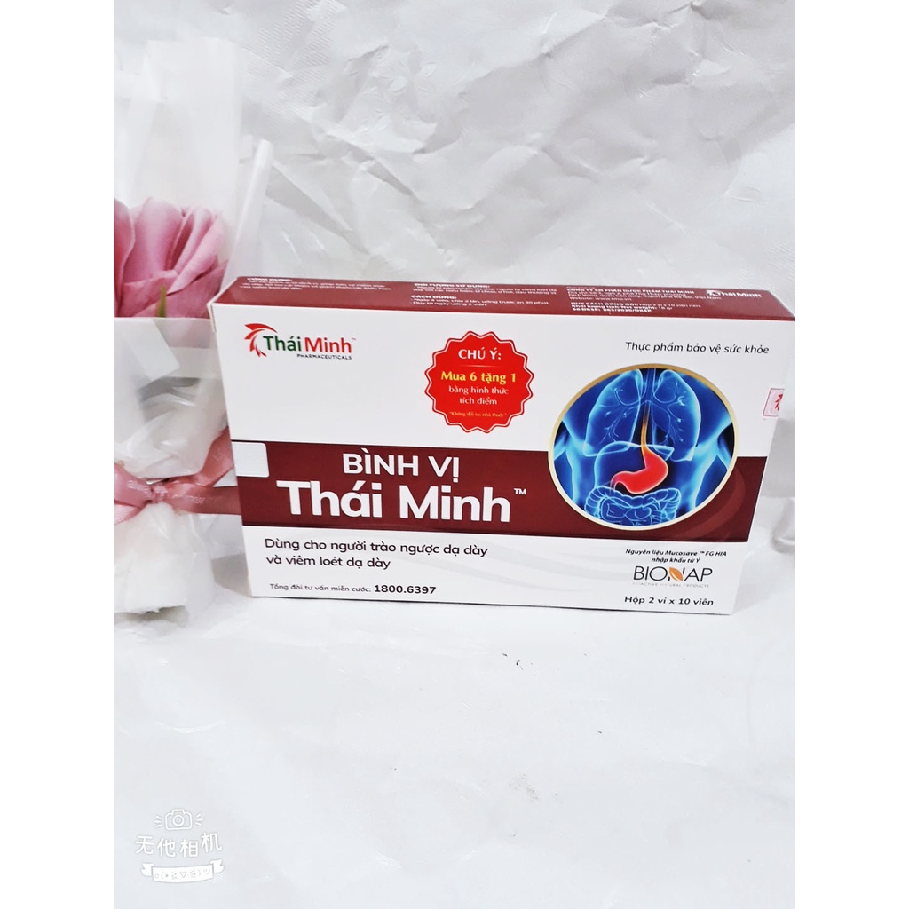 Viên uống dạ dày BÌNH VỊ THÁI MINH, giúp trung hòa, giảm acid, ngăn trào ngược, bảo vệ niêm mạc, làm lành vết loét