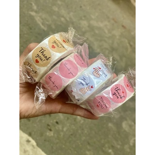 Cuộn tem Thank you/ tem tết 2024  - 500 tem tròn