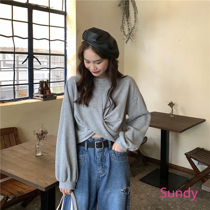 Áo Sweatshirt Tay Dài Thời Trang Mùa Thu Phong Cách Hàn Quốc Màu Sắc Tùy Chọn Dành Cho Bạn Nữ | BigBuy360 - bigbuy360.vn