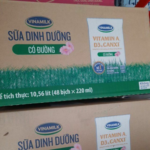 Thùng 48 bịch 220ml sữa dinh dưỡng Vinamilk