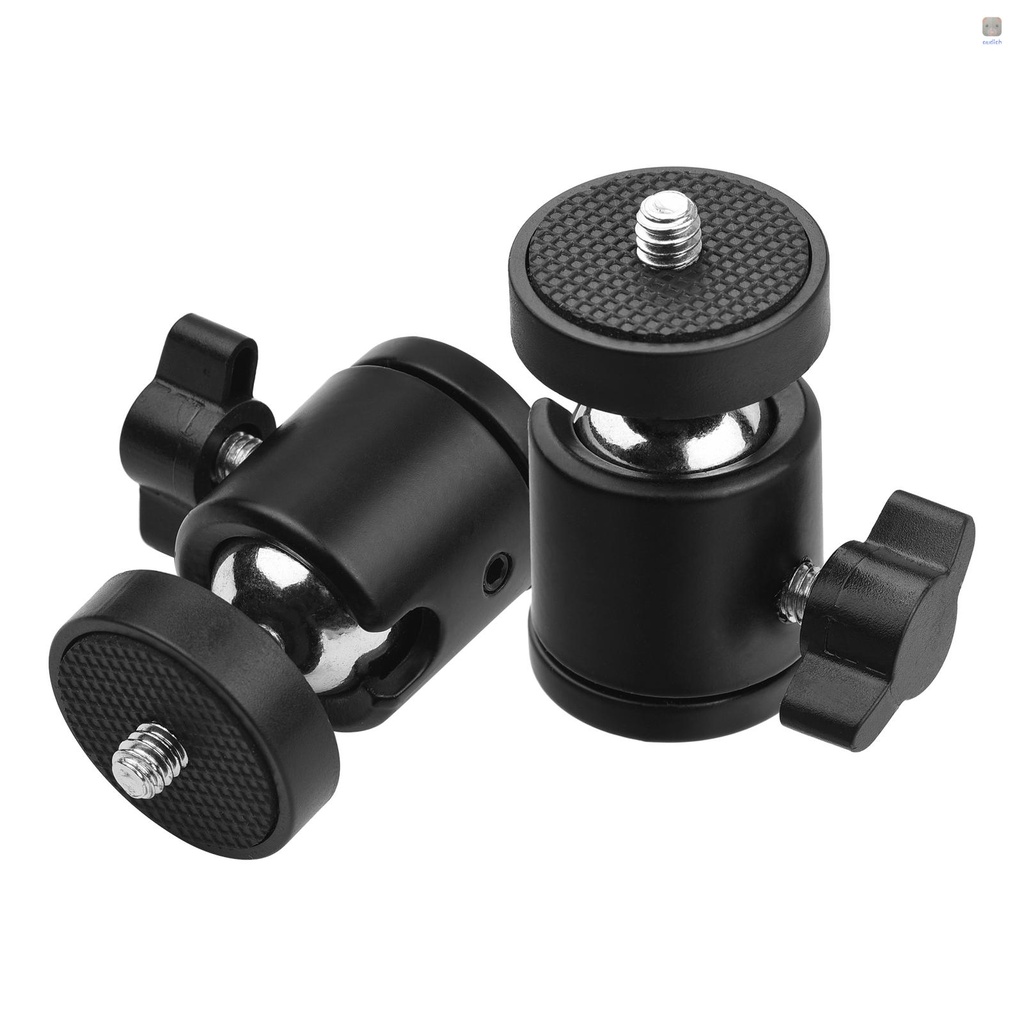 Set 2 đầu tròn xoay 360 độ với ốc vít 1/4 inch cho giá đỡ máy ảnh DSLR ILDC DV