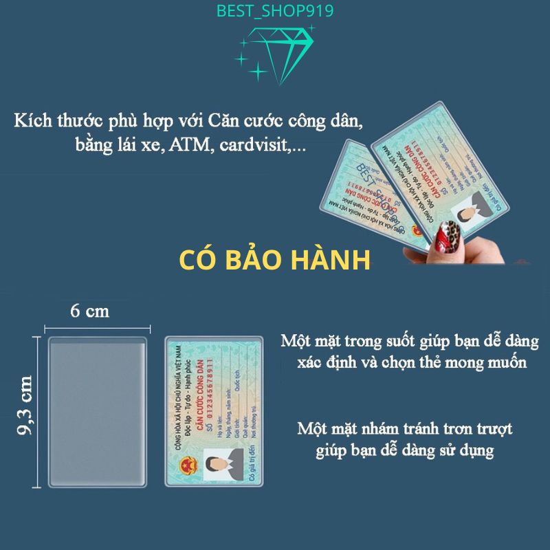 2 Túi Đựng Thẻ Căn Cước Công Dân  Bao Bì Bọc Gói Bảo Quản Bằng Lái Xe Thẻ ATM Card visit Phụ Kiện Túi ví Nam Nữ