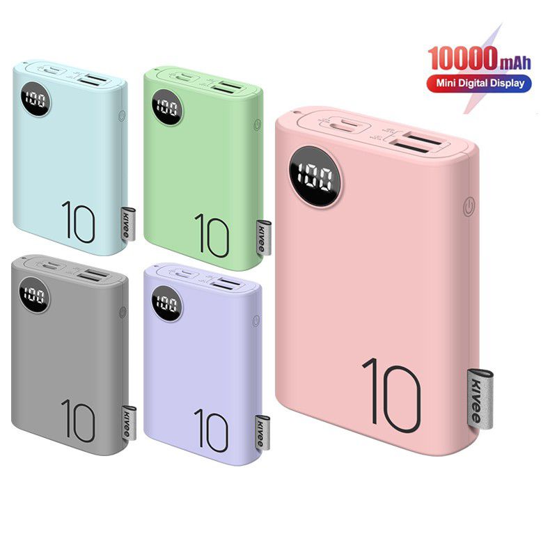 Sạc Dự Phòng Siêu gọn Dung lượng 10000mAh Hiển Thị Đèn LED Cho iPhone Huawei Samsung Xiaomi Oppo Vivo Realme