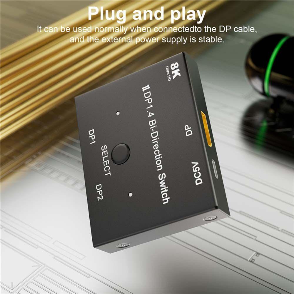 Thiết Bị Chia Cổng Hiển Thị 8K DP 1.4 Với Cáp USB 1 X 2 DP