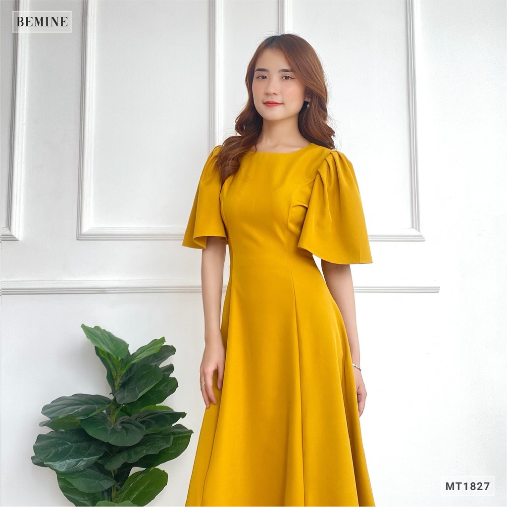 [Mã WABRWA15 giảm 15% đơn 300K] Đầm thanh lịch tay cánh tiên BEMINE MT1827VANG | BigBuy360 - bigbuy360.vn