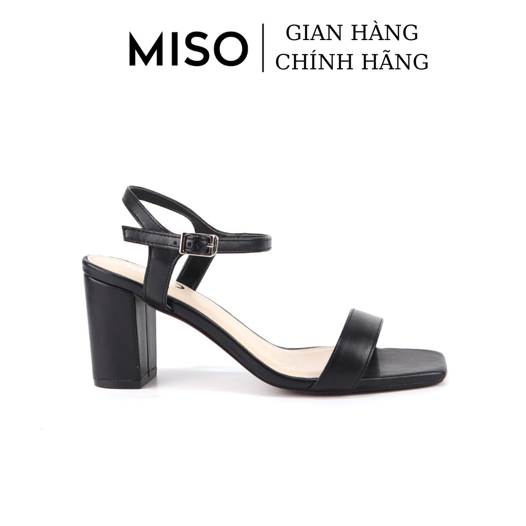 Giày sandal nữ quai ngang basic đơn giản đi làm gót trụ 7cm Miso M024