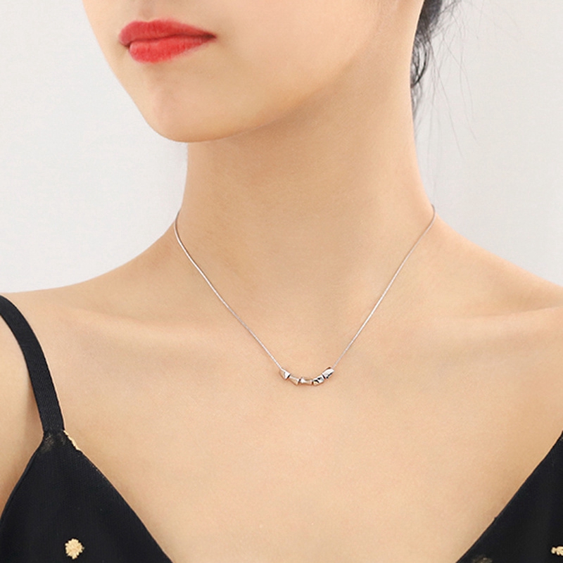 Vòng cổ Mạ Bạc Đính Hạt May Mắn Phong Cách Hàn Quốc