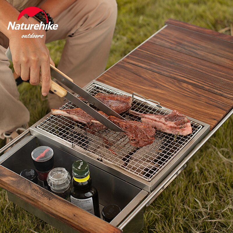 NATUREHIKE Bộ 4 Dụng Cụ Nướng Thịt Bbq Ngoài Trời Đa Năng