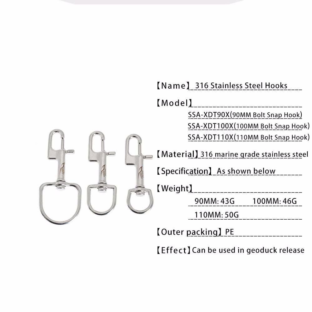 Móc Khóa Càng Cua 316 90MM Bằng Inox Chuyên Dụng