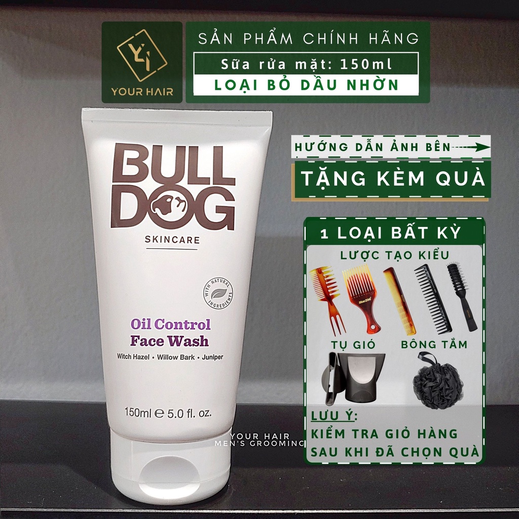 Sữa rửa mặt kiềm dầu Bulldog Oil Control Face Wash 150ml