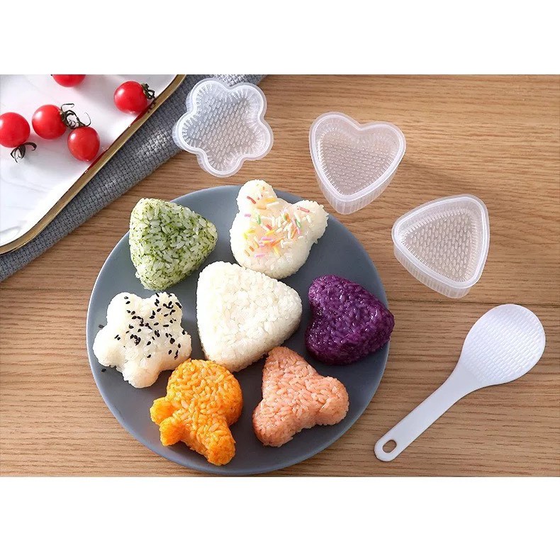 Khuôn làm cơm nắm Onigiri, khay dụng cụ ép cơm Bento tạo hình cho bé ăn dặm SAMIKIDS