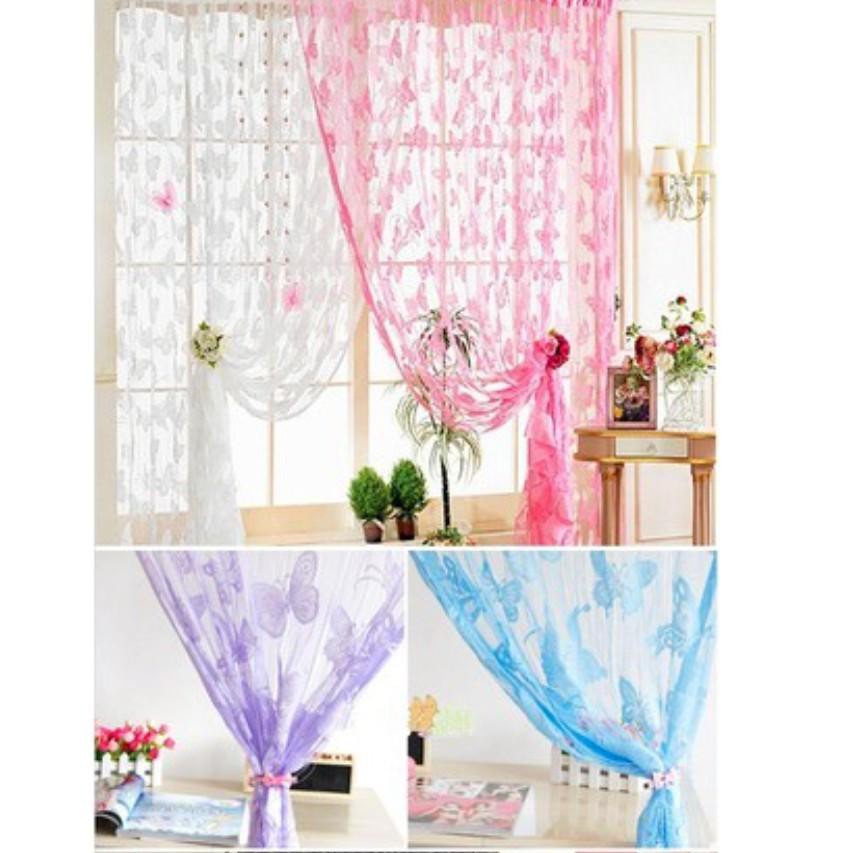 Rèm Cửa Phòng Tắm - Rèm Cửa Sổ - Cửa Phòng - Vải Lưới Trái Tim/Bướm - Romantic - Chọn Màu