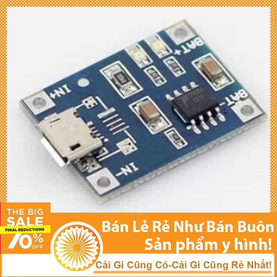 Mạch Sạc Pin Lithium 4.2V TP4056 1A Micro USB