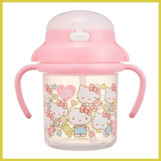 Bình tập uống Hello kitty 3 giai đoạn cho bé từ 8 tháng tuổi - Hàng Nội địa Nhật Bản