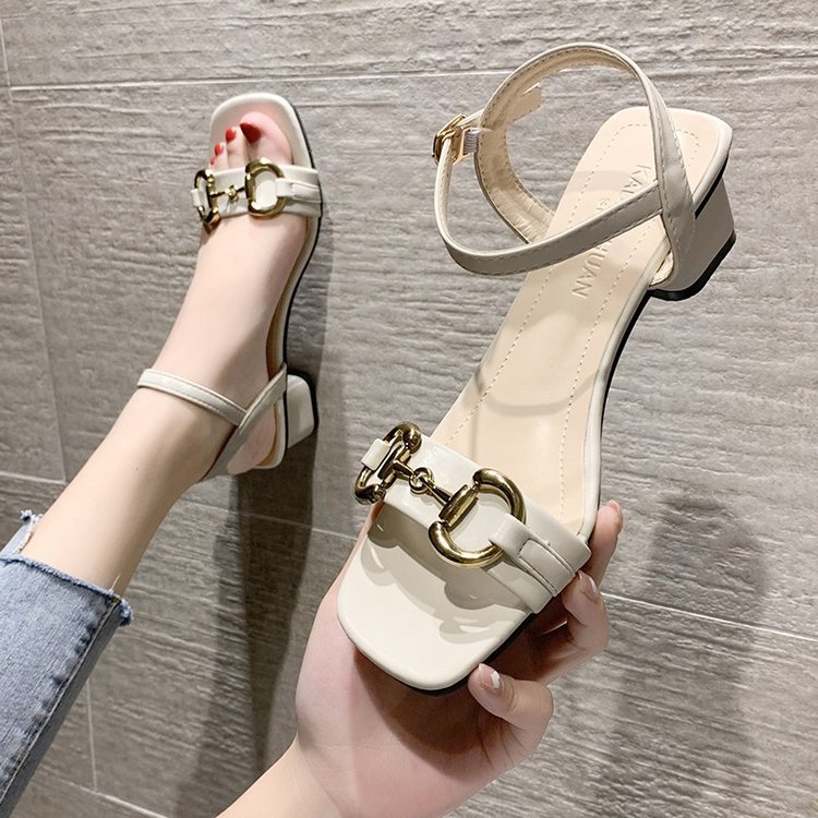 Giày Cao Gót Mũi Vuông Hở Ngón Thời Trang Cho Nữ | BigBuy360 - bigbuy360.vn