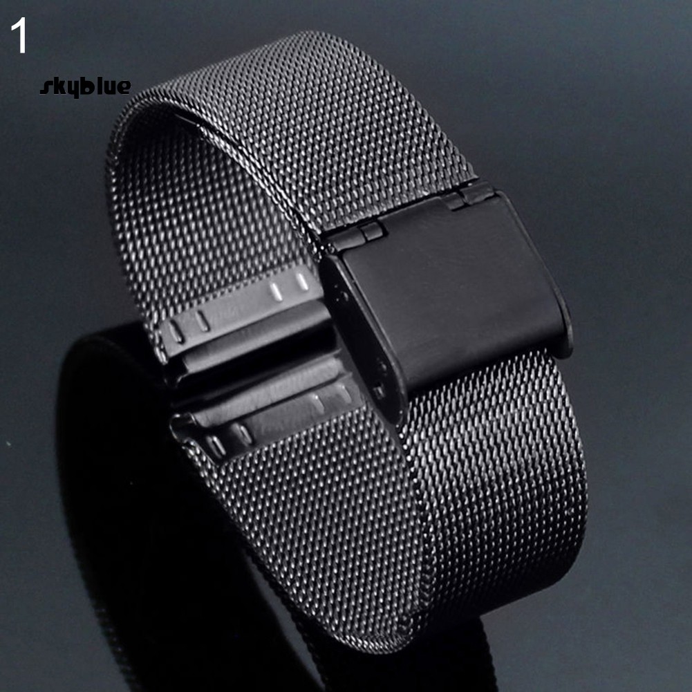 Dây đeo đồng hồ thay thế bằng thép không gỉ kích thước 18mm - 24mm chất lượng