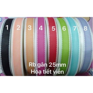 Ruybang gân 2.5cm họa tiết viền
