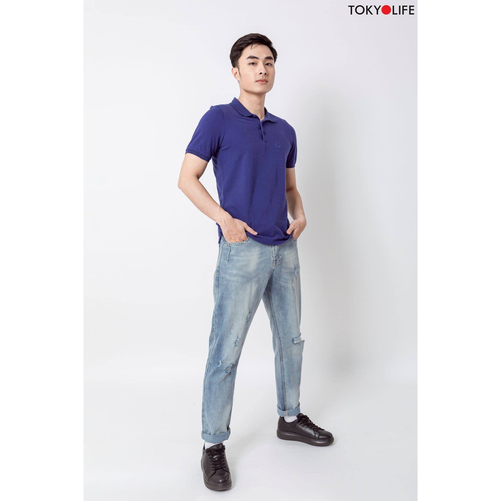 Áo Polo Nam Cotton Cao Cấp, Basic Sang Trọng Lịch Lãm TOKYOLIFE cổ Đức có chân dáng suông I733-062E