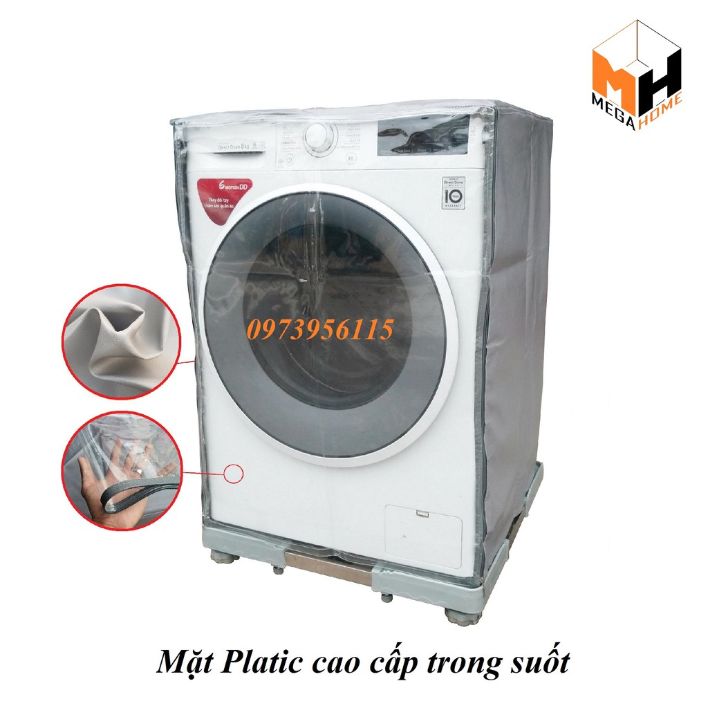 Vỏ bọc máy giặt cửa ngang, áo trùm máy giặt lồng ngang, chất liệu da cao cấp chống mưa nắng