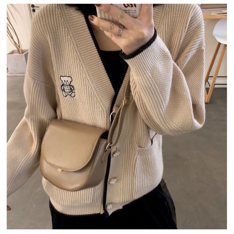 Túi Ulzzang Đeo Chéo Trơn Basic M16 Phong Cách Hàn Quốc