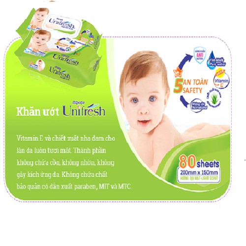 Khăn Giấy Ướt Unifresh Tinh Chất Nha Đam  Và Vitamin E