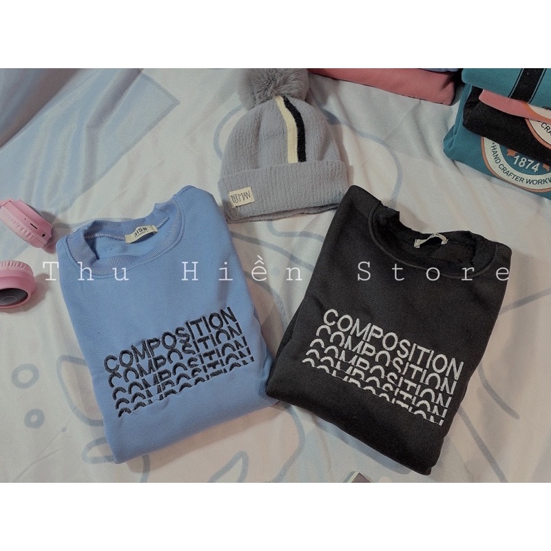 Áo Sweater nỉ trần bông thêu nhiều chữ (KÈM ẢNH THẬT)
