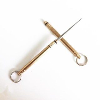 Ống Tăm Xỉa Răng Đồng Thau Kèm Tăm -  Có Ron Chống Nước