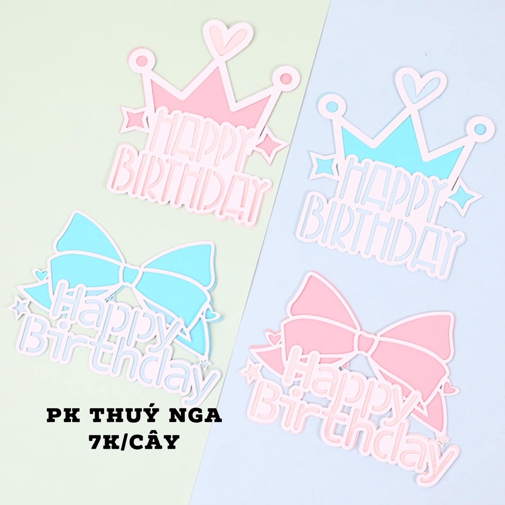 10 HPBD vương miện giấy,nơ giấy