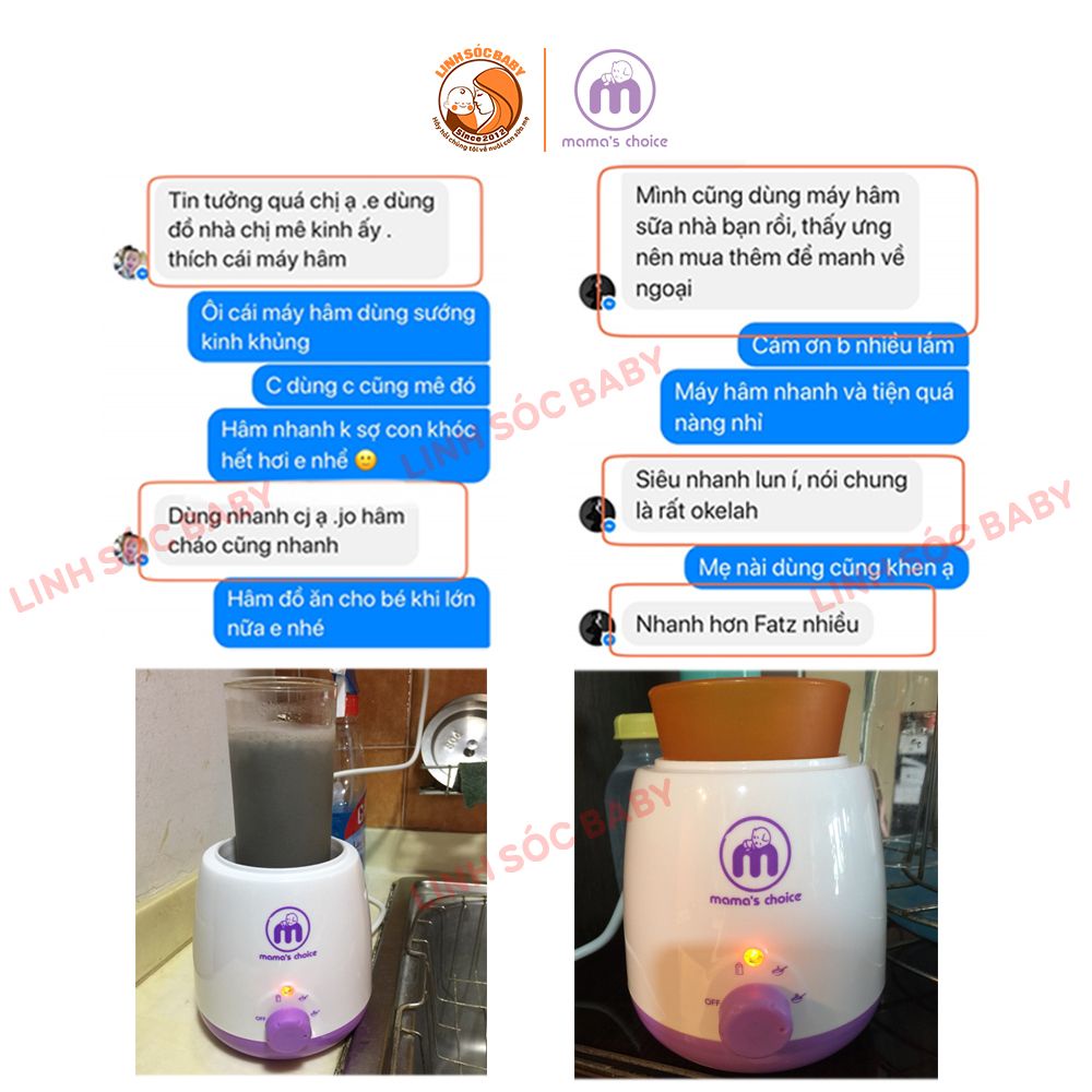 Máy hâm sữa đa năng Mama's Choice | Hâm sữa siêu tốc và nhỏ gọn cho mẹ hay di chuyển | BH chính hãng 12 tháng 1 đổi 1