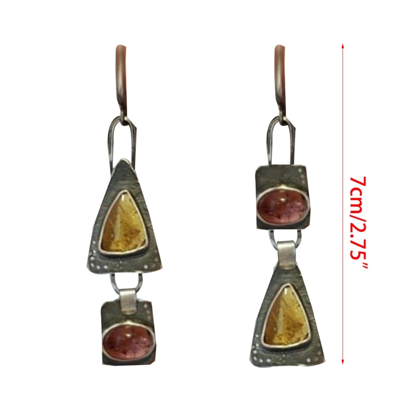 Bông Tai Hình Tam Giác Bằng Kim Loại Phong Cách Cổ Điển Cho Nữ