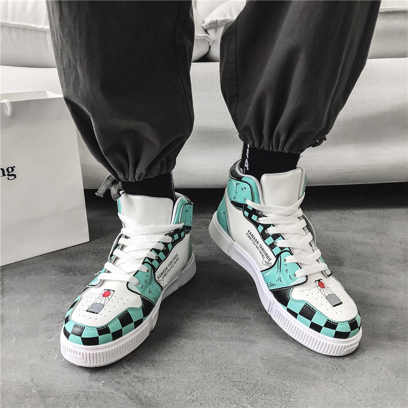 [Mã FACBGO245 giảm 10K đơn bất kì] Giày Thể Thao Cổ Cao Họa Tiết Hoạt Hình Size 35-44 Demon Slayer # Air Force 1 | BigBuy360 - bigbuy360.vn