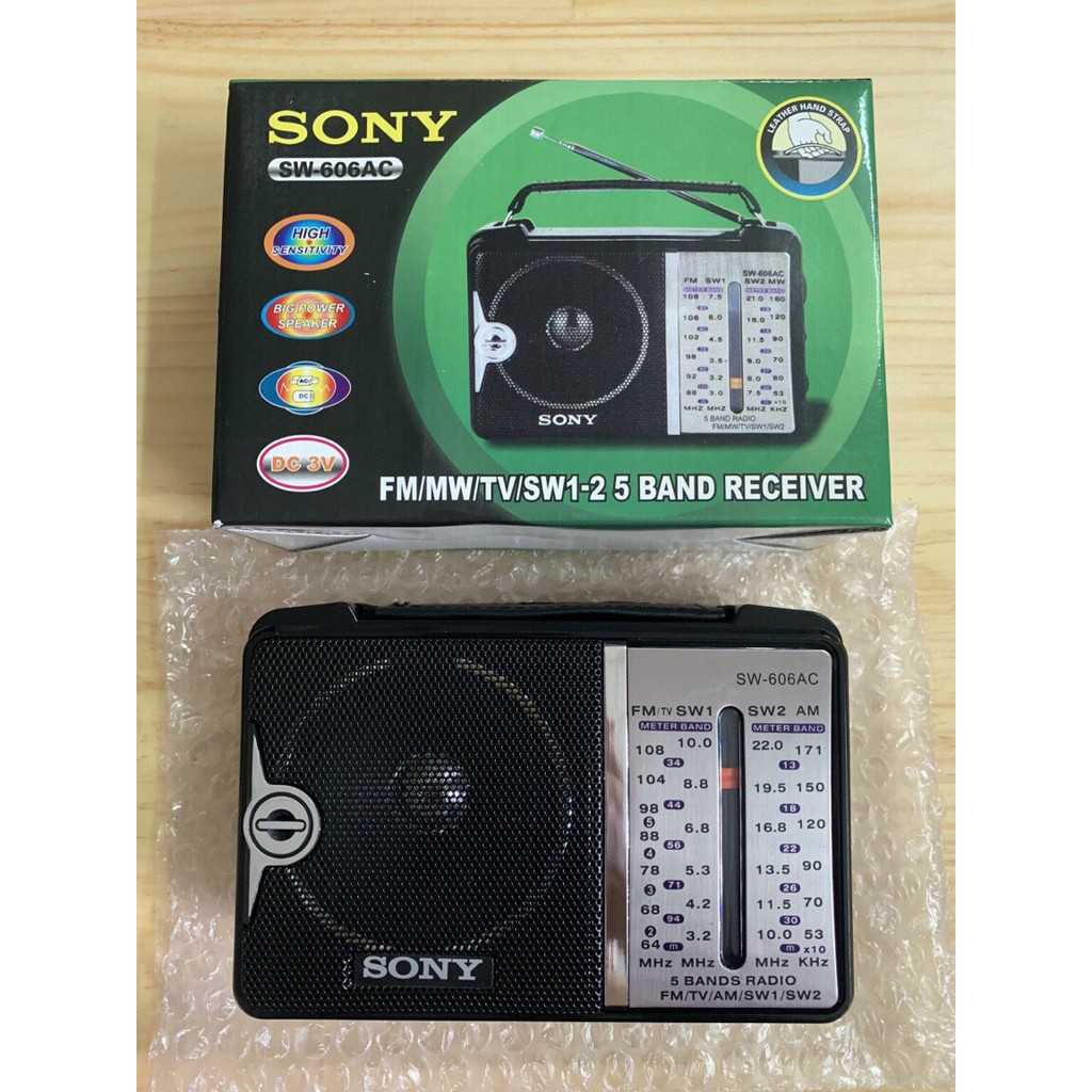 Đài Radio Sony SW-606AC nghe kinh pháp nghe nhạc mp3 pin siêu bền quà tặng người lớn bảo hành 12 tháng