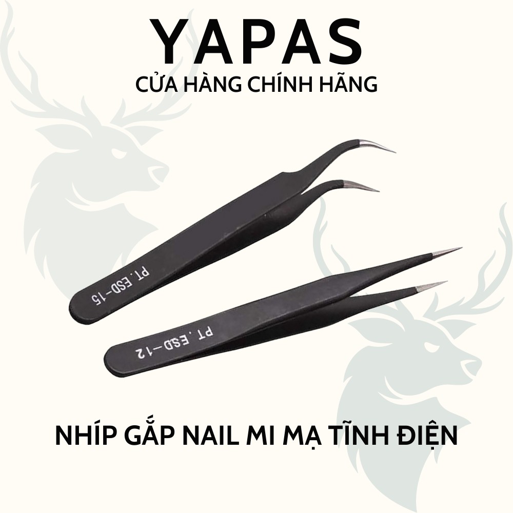 Nhíp gắp đá Nail, nhíp đính phụ kiện mi tóc  phủ sơn tĩnh điện không han rỉ