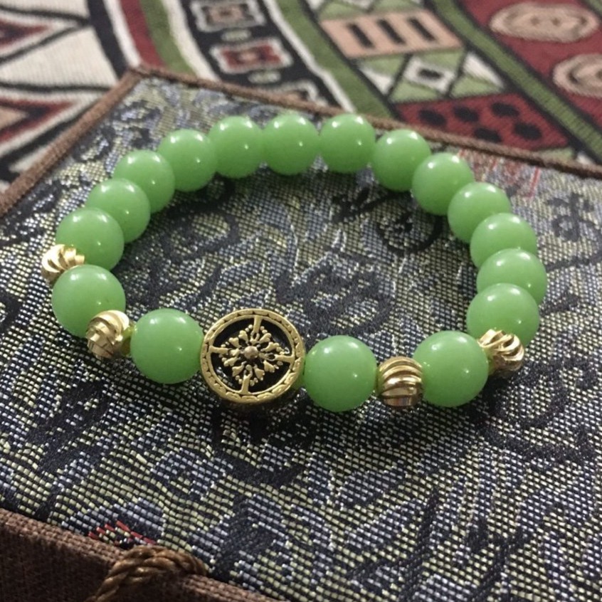 VT248 Vòng tay đá mix charm mạ bạc 5 cái/lốc