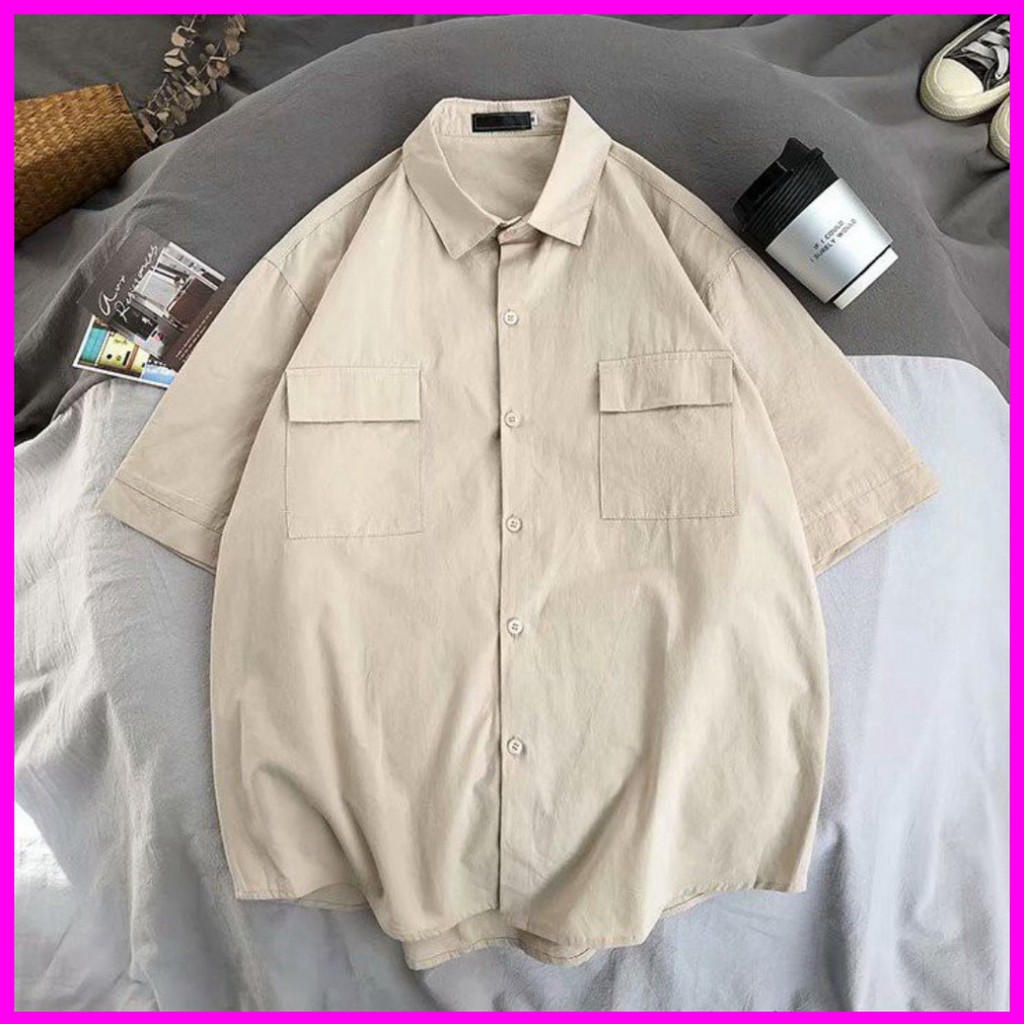 Áo Sơ Mi Ngắn Tay Form Rộng Màu Đẹp Siêu Hot🍁 Unisex nam nữ đều mặc được