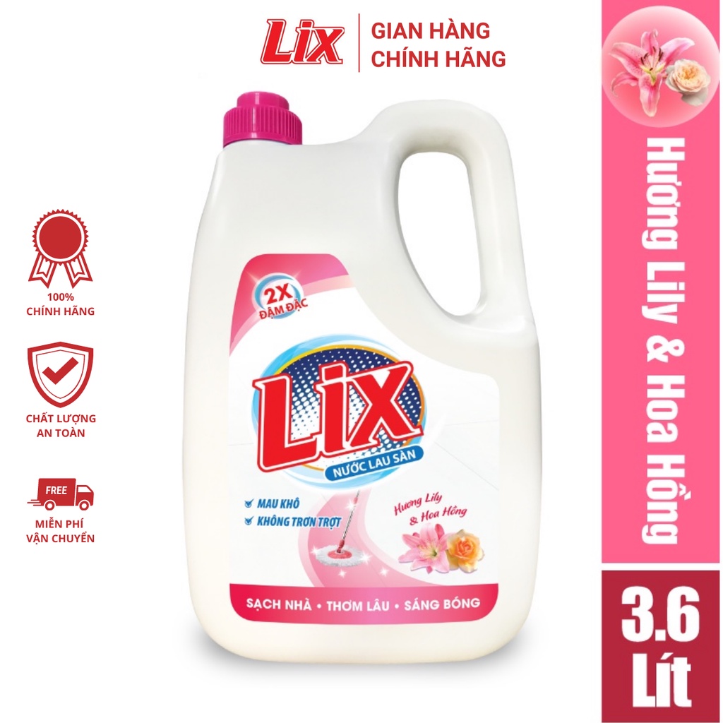 Nước Lau Sàn Lix Hương Nắng Hạ 3.6 Lít LH360 Thơm Mát Sạch Sáng Bóng An