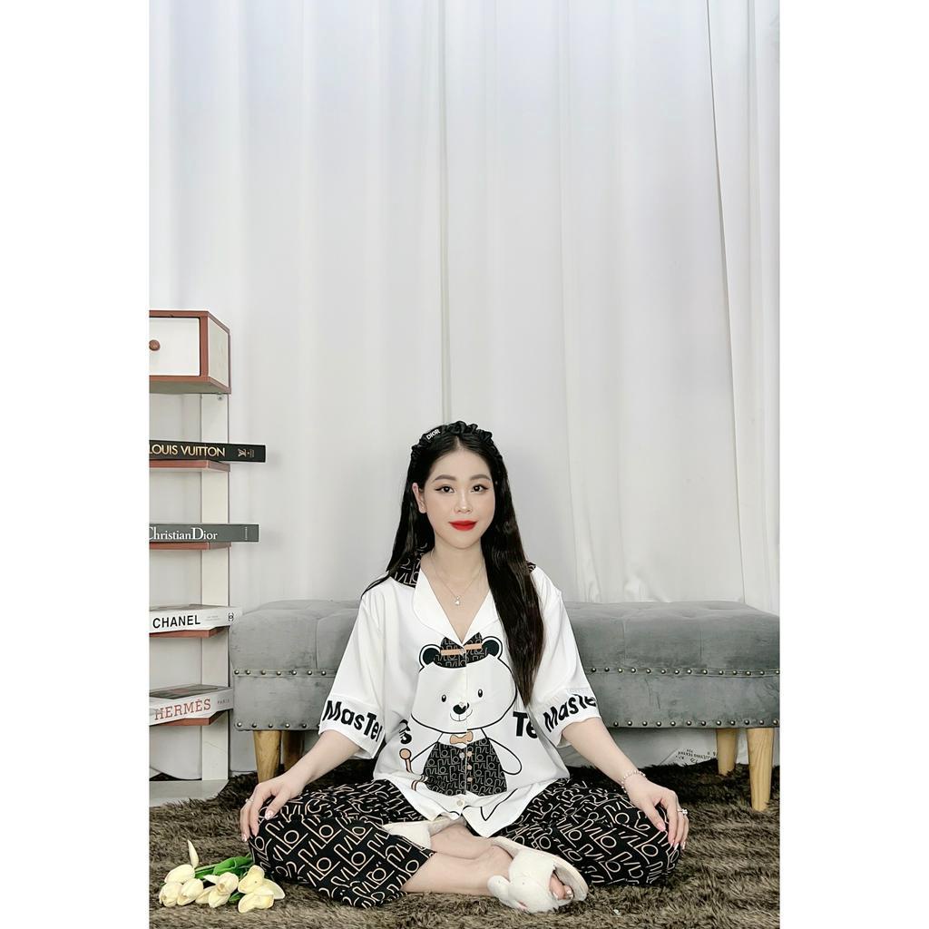 Đồ bộ nữ ANH MỸ pijama bigsize 60-75kg chất liệu lụa mango cao cấp tay ngắn quần dài BSMG-02