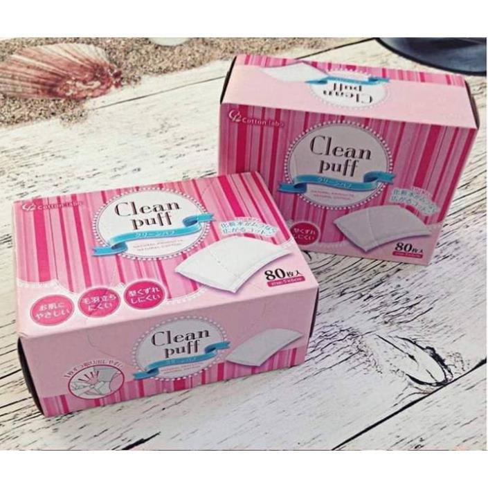 Bông tẩy trang Clean Puff cao cấp số 1 Nhật Bản 80 miếng | BigBuy360 - bigbuy360.vn