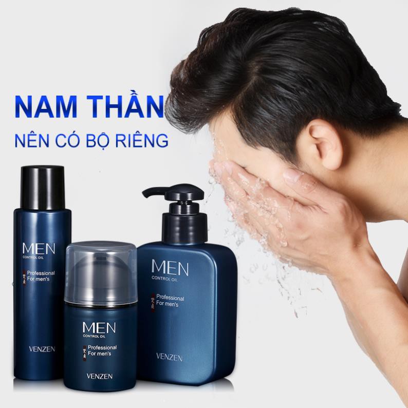 Bộ ba sản phẩm chăm sóc da cho nam, （bộ chăm sóc da）sữa rửa mặt + toner + lotion dưỡng ẩm-URBFZHFTZ